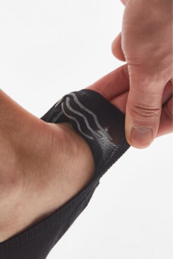 Bolero Men's 2-Piece Black Non-Slip Ballerina Socks
