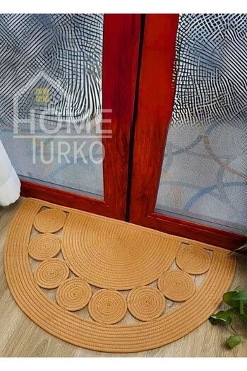HomeTurko Bohemian Jute Woven - Semi-Circle Slip, Bathroom Balcony Pavette, Design Door Front