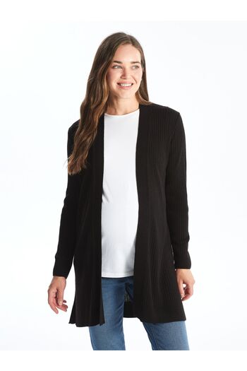 LC Waikiki Maternity Knitwear Cardigan - Shawl Collar, Solid, Long Sleeve