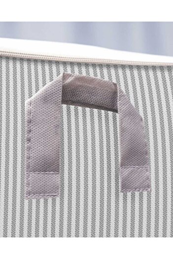 Textile sweet 5'li Orta Boy Kazaklık Gri Çizgili Baza Altı Düzenleyici Hurç 52x28x21