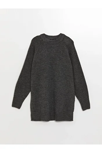 LC Waikiki Women's Knitwear Tunic - Crew Neck, Solid Long Sleeve