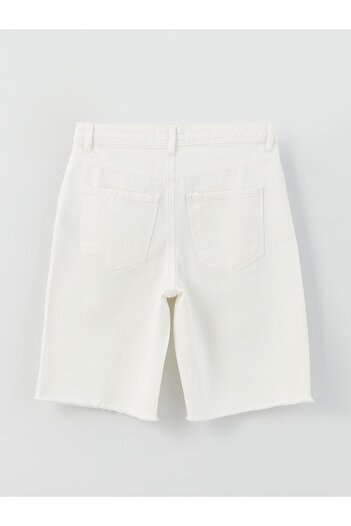 LC Waikiki Ripped Detailed Bermuda Fit Women's Jean Shorts