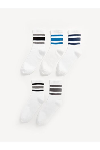 LC Waikiki Men's Striped Socks - Pack of 5