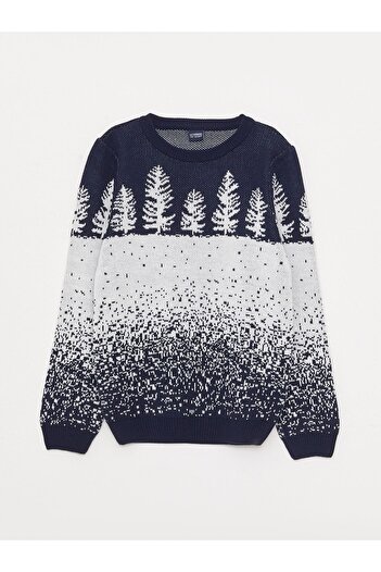 LC Waikiki Boys' Knitwear Sweater - Long Sleeve, Crew Neck, Patterned