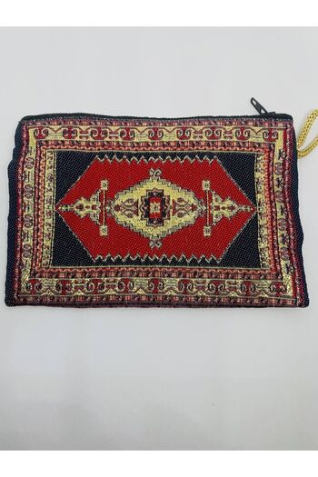 GALATA GIFT Women's Medium Size Wallet - Stylish, Zippered, Lined, Rug Patterned Coin Wallet 15x10