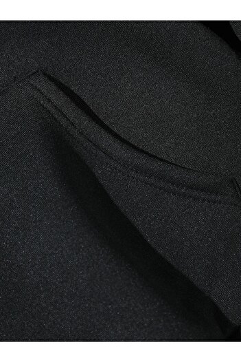 Altamira Unisex Μαύρο Happiest Φούτερ με στάμπα μεγάλου μεγέθους με κουκούλα