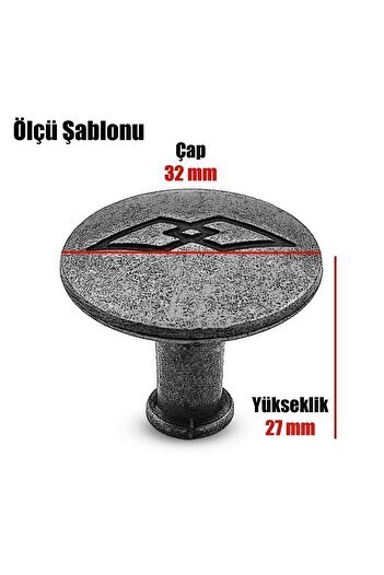 Badem10 Big Düğme Eskitme Antik Bakır Metal Mobilya Mutfak Çekmece Kapak Dolap Dolabı Kulpu Kulbu Kulpları