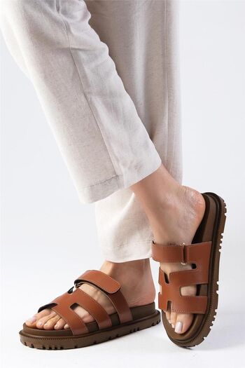 Liger Καλοκαιρινές καθημερινές παντόφλες TABA Flat Bottom Velcro