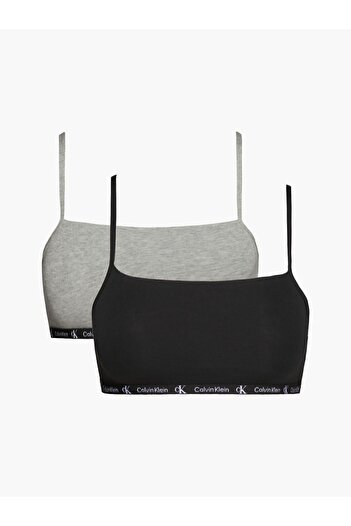 Calvin Klein Signed Women's Sports Bra - Elastic Band, Black-grey 000qf7215e-bgh