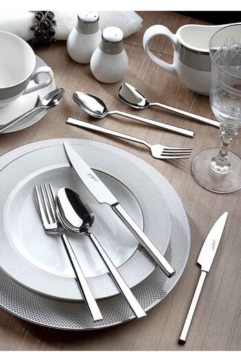 Yiğit Emerald 72 Piece Stainless Steel Simple Model Spoon Fork Knife Set for 12 People (WITH BLADE)