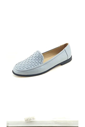 VİNİCCİ AYAKKABI Genuine Leather Loafer Gray Hand Knitted Shoes