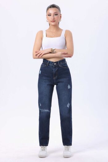 TOFİSA Blue Mom Jeans Medium Women's Jeans - 23809