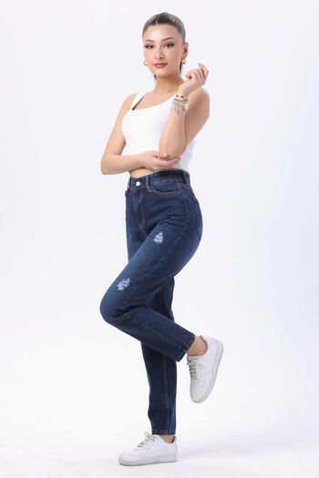 TOFİSA Blue Mom Jeans Medium Women's Jeans - 23809
