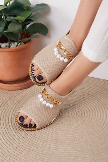 TOFİSA Beige Women's Sandals - Buckle, Model 25832