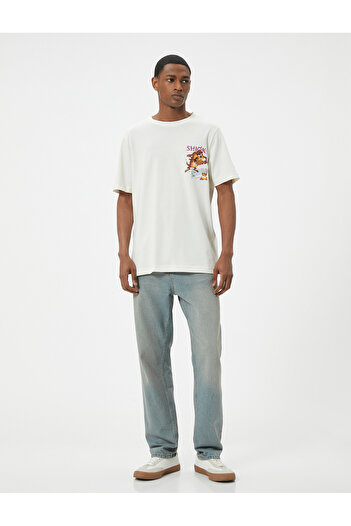 Koton Tasmanian Devil Licensed Cotton Short Sleeve Crew Neck T-Shirt