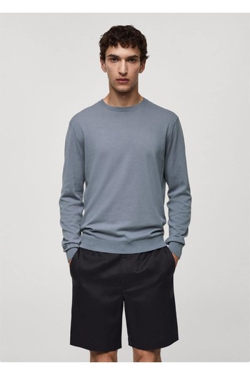 MANGO Man Pulover tricot subțire 100% bumbac