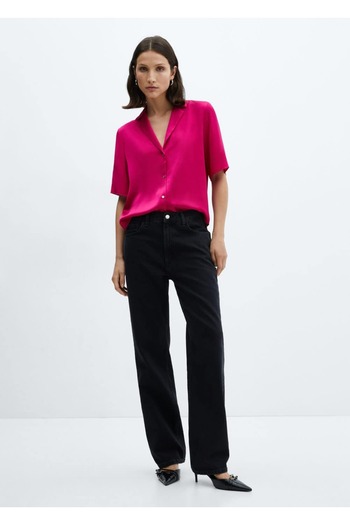 MANGO Woman Short-sleeved satin shirt