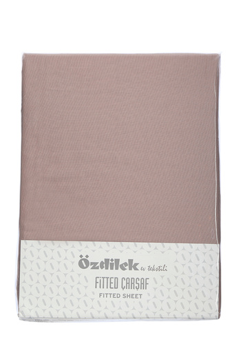 Özdilek Brown Fitted Elastic Fabric Sheet Bed Sheet with Pillowcases