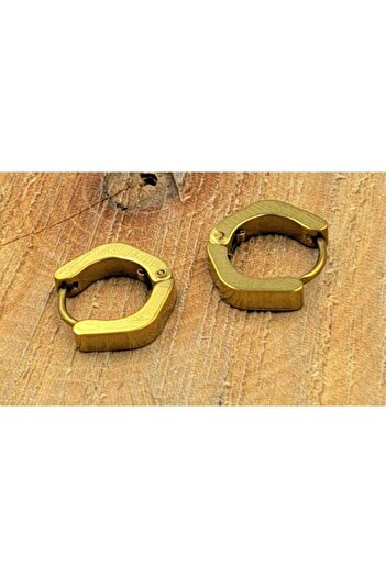 Monalisa Home Steel Gold Color Shaped Couple Unisex Earrings