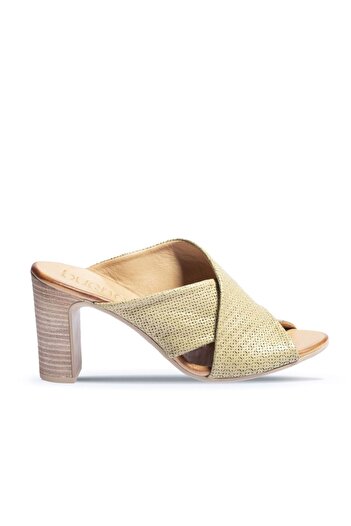BUENO Shoes Haki Deri Kadın Topuklu Terlik 01wn4303