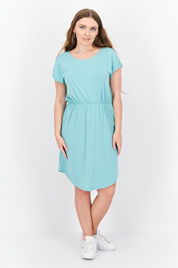 Tchibo Women Plain Midi Dress, Sage