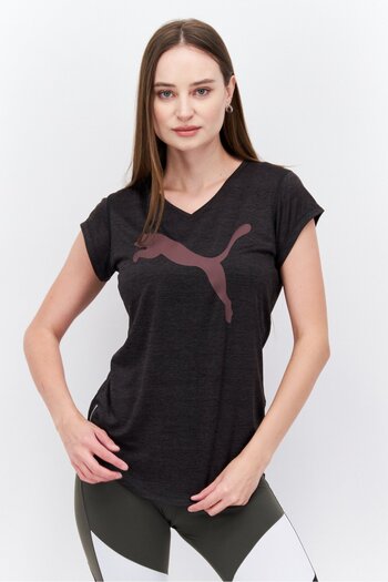 Puma Women Sportswear Fit Training Short Sleeve T-Shirt, Dark Grey