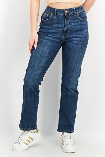 French Connection Women Regular Fit Washed Stretchable Denim Jeans, Blue