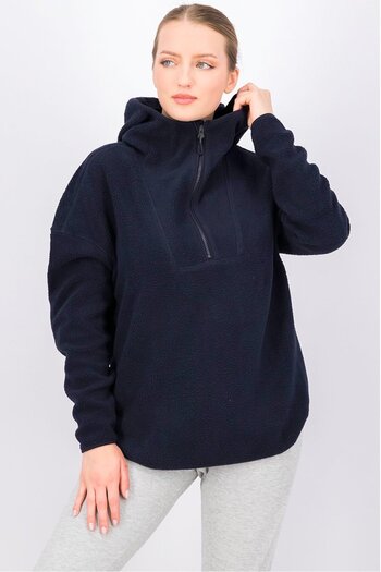 Tchibo Women Fleece Hoodie Sweater, Navy