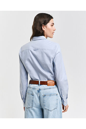 Gant Kadın Mavi Slim Fit Klasik Yaka Oxford Gömlek