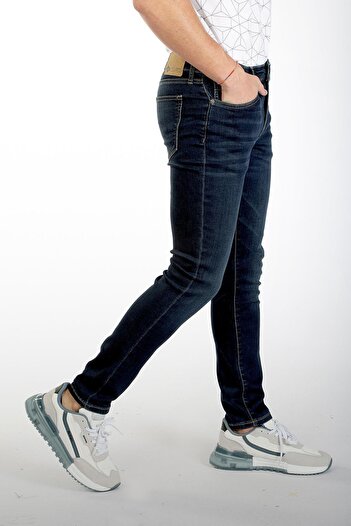 Lee Cooper Jeff Normal Bel Dar Kesim Çok Dar Paça Mavi Erkek Jean Pantolon