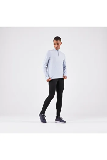 Decathlon Kiprun Men's Long Sleeve Running T-Shirt - Gray - Kiprun Run 500 Warm