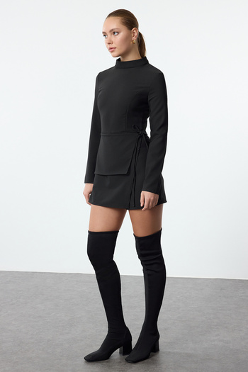 Trendyol Collection Mini Detailed Black Lacing Shorts Skirt Jumpsuit