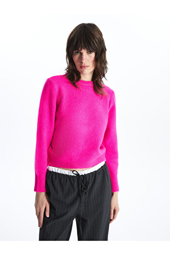 LC Waikiki Crew Neck Solid Long Sleeve Women's Knitwear Sweater - W49706Z8