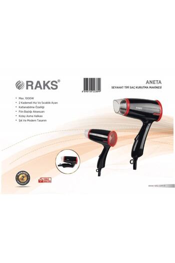 Raks Aneta 1000W Foldable Hair Dryer Travel Machine