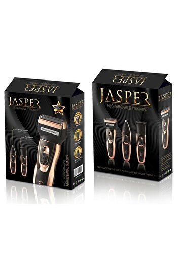 JASPER Jpr-2020 3 Başlıklı Özel Seri Titanyum Pro Edition Saç Sakal Burun Kılı Alma Tıraş Makinesi