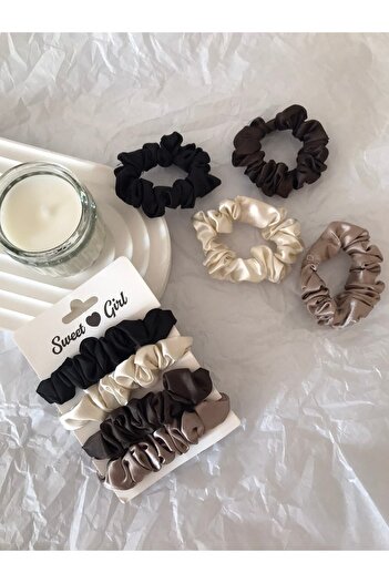 Dream Store Γυναικείο σετ αγκράφες 4 τεμαχίων Scrunchie Bagel από ύφασμα από σατέν