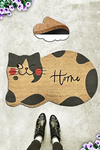 Chilai Home Coco Kleine Katze 45X75 cm Door Mat, Natural Koko Bristle Mat