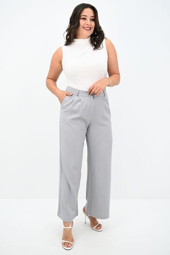 Koza Butik Women's High Waist and Wide Leg Trousers 6299-25