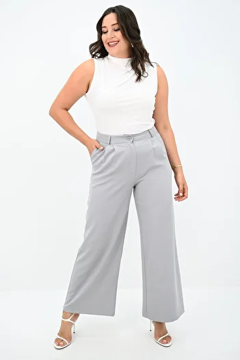 Koza Butik Women's High Waist and Wide Leg Trousers 6299-25