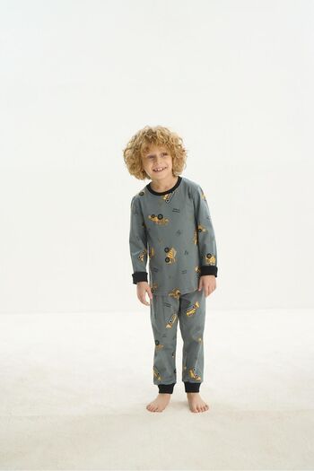 Sevim Boy's Green Long Sleeve Pajama Set - C3T2N7O8
