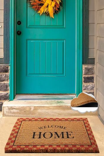 Chilai Home Coco Glamour Red Natural Koko Mat, Bristle Door Mat