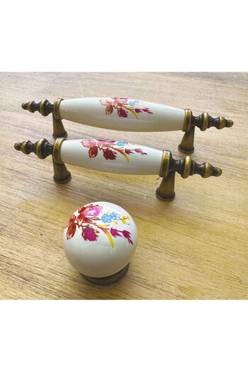 Karan Porselen 96mm Porcelain Furniture Drawer Cloakroom Kitchen Cabinet Handle