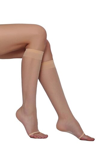 Daymod Daymod Women's Light Skin Fingerless 7 Denier Shiny Knee Length Trousers Socks