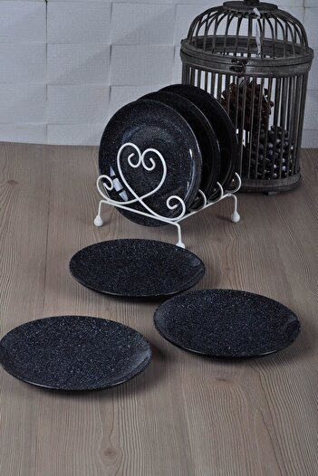 Keramika 6 Pieces 27 cm Black Granite Alpha Serving Plate PT044027F650A8705000ASD200