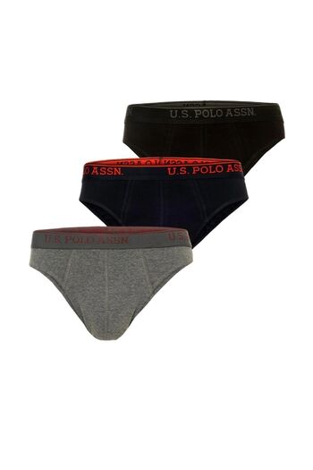 U.S. Polo Assn. Men's Lycra Cotton 3 Pack Navy Blue - Anthracite - Black Slip Panties