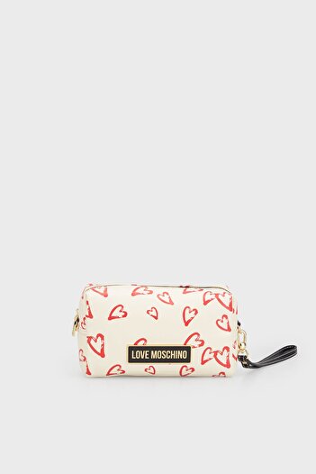 Love Moschino Heart Patterned Logo Zipper Bag - JC5300PP0IKM110A