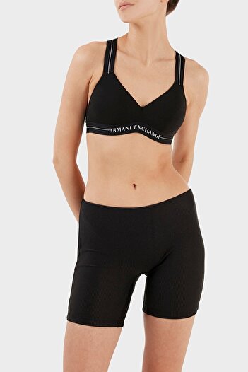 Armani Exchange Logo Taped Cotton Sports Bra Bra 947016 2f502 00020