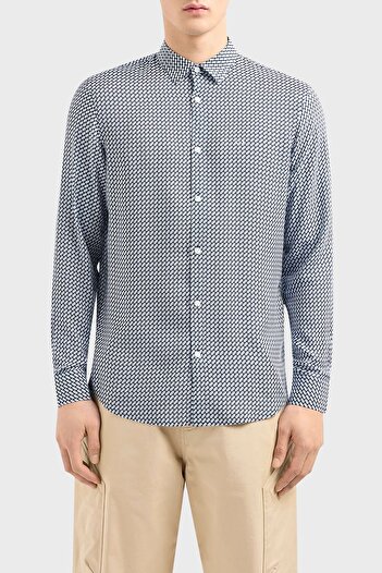Armani Exchange Patterned Regular Fit Shirt Men's SHIRT 3DZC48 ZNRNZ 71AZ