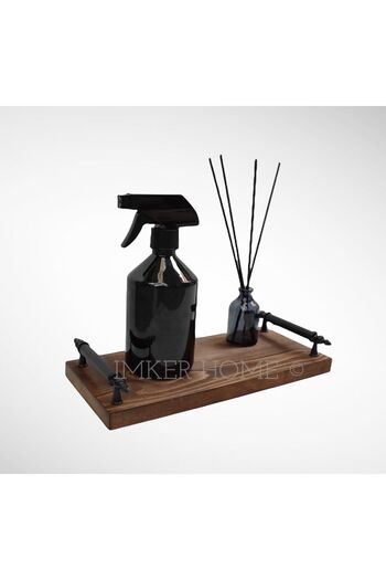 IMKER HOME Dekoratif Ahşap Stand Sunum Tahtası Mutfak Düzenleyici Sosluk Yağdanlık Yağlık Sıvı Sabun Altlığı