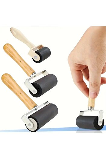 Sanathobi Set of 3 Rubber Cylinder and Printing Roller - Duar Paper